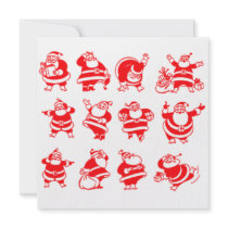 Retro Santas Custom Invitations