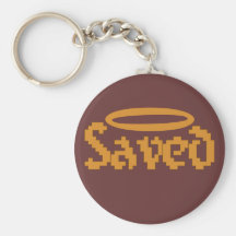 Retro Saved Christian Design Key Chain