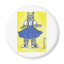 Retro school girl magnet
