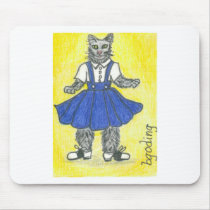 Retro school girl mouse pad