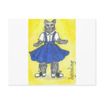 Retro school girl post card