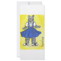 Retro school girl custom rack cards