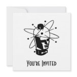 Retro Sci-Fi Robot Head - Black & White invitations