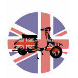 Retro scooter weathered Union jack design t-shirts