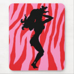 Retro Sexy Wild Pink Red Zebra Mousepads