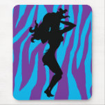 Retro Sexy Wild Purple Blue Zebra mousepads