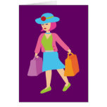 Retro Shopping Girl cards