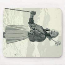 RETRO SKI GIRL SPORT MOUSE PADS
