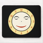Retro Sleepy Clock Face mousepads