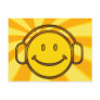 Retro Smiley Headphones Post Cards