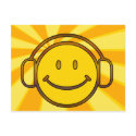 Retro Smiley Headphones postcards