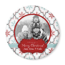 Retro Snowflakes Magnet B2