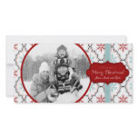 Retro Snowflakes Photo Card