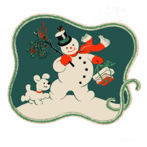 Retro Snowman Ornament Photo Cut Out