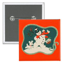 Retro Snowman Pins