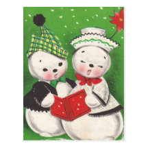 Retro Snowman Postcard