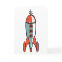 retro space rocket cards