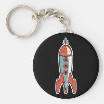 retro space rocket keychains