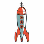 retro space rocket photo sculptures