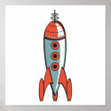retro space rocket posters