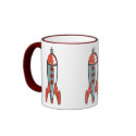retro space rocket, retro space rocket, retro s... mugs