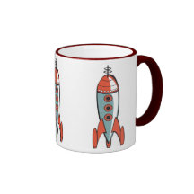 retro space rocket, retro space rocket, retro s... mug