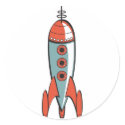 retro space rocket stickers
