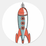 retro space rocket sticker