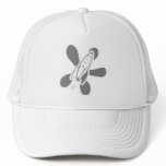 Retro Splat Rocket White Grey hats