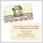 retro stand mixer bakery pastry chef business card business cards