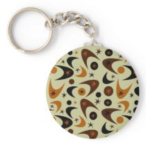 Retro Starburst Boomerang Keychain