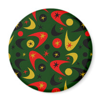 Retro Starburst Boomerang Refrigerator Magnet
