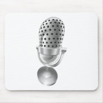 Retro steel radio microphone mic mousemats