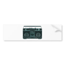 retro stereo bumper sticker