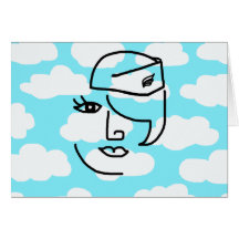 Retro Stewardess Note Cards