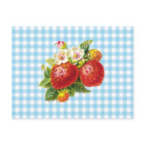 Retro Strawberry Postcard