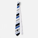 retro striped monogram tie