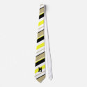 retro striped monogram tie