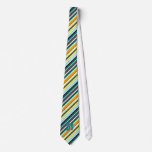 retro striped monogram tie