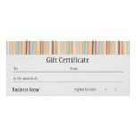 Retro Stripes Bright Gift Certificate Rack Cards