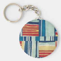 Retro Style Abstract Fabric Art Gifts - Customise Key Chain