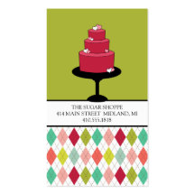 Retro Style Bakery Colourful Argyles Business Card