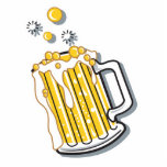 retro style beer graphic cut out