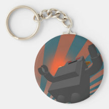 Retro Style Robot 4 Keychain