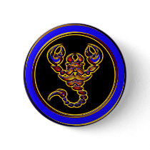 RETRO STYLE SCORPION PINBACK BUTTONS