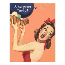 Retro Style Surprise Party Invitations balloon gal invitations