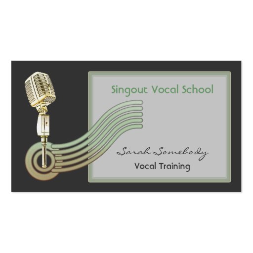 Retro Style Vintage Mic Business Cards