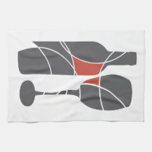 retro style wine bottle design hand towels