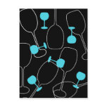 Retro style wine glass design post cards