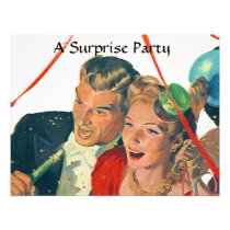 Retro Surprise Party Celebrate Engagement Invites invitations